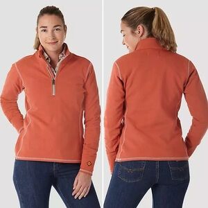 Wrangler FR flame resistant 1/4 zip pullover long sleeve shirt womens medium